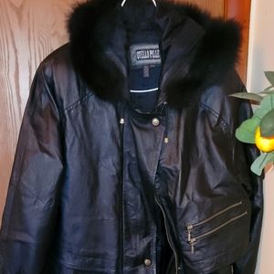 black leather trench coat S/M